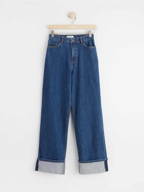 VANJA Wide high waist jeans with folded leg - 8400957-822