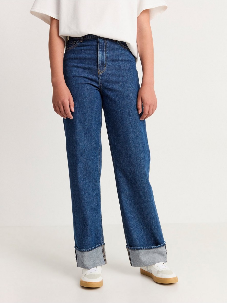 Pantalone – VANJA Wide high waist jeans with folded leg