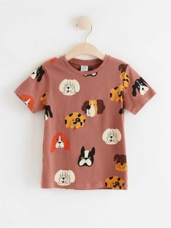 Short sleeve top with dogs - 8403152-5255