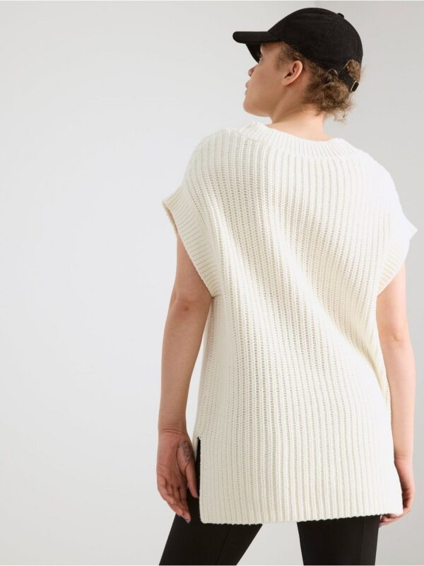 Knitted v-neck vest - 8406155-7862
