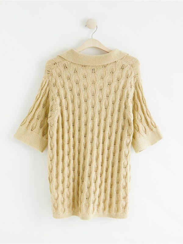 Knitted top with collar - 8406649-7015
