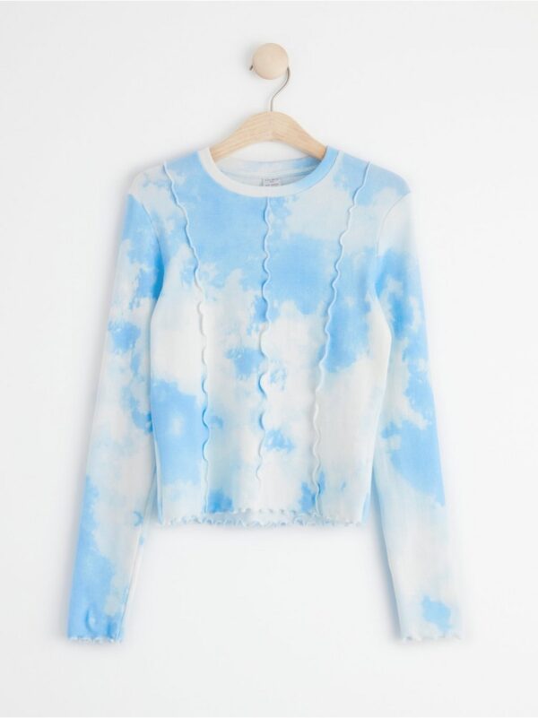 Long sleeve ribbed top with tie dye - 8406726-2666
