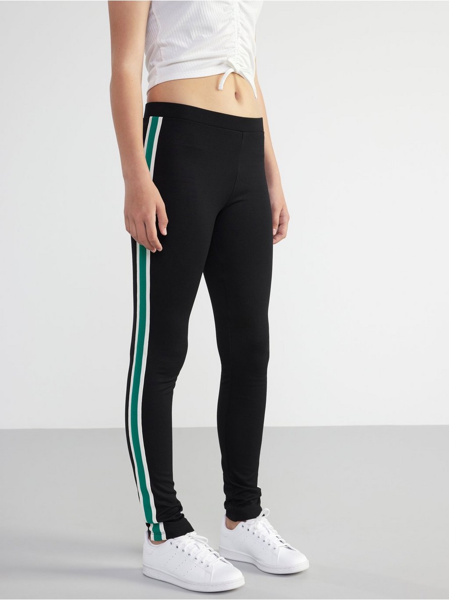 Leggings with side stripes - 8406739-7806