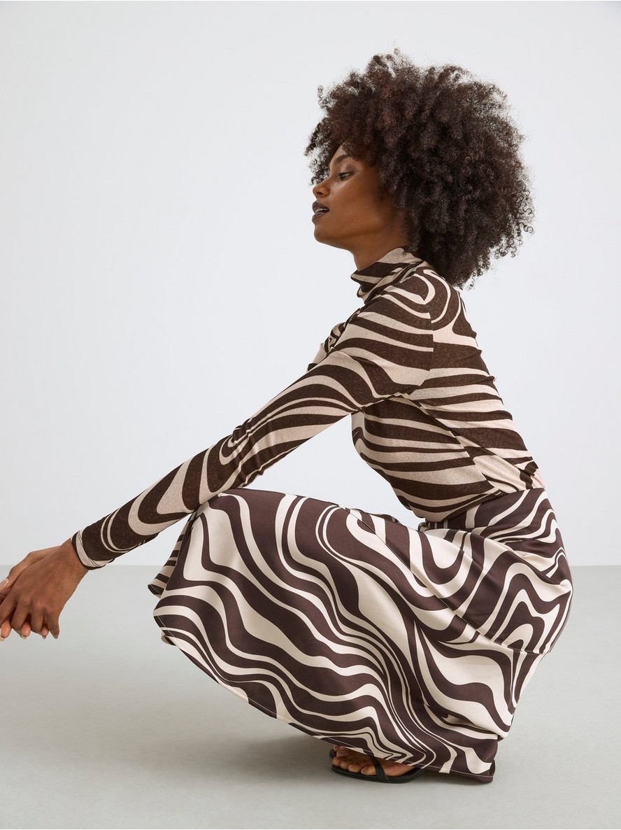 Asymmetric patterned skirt - 8406768-8117