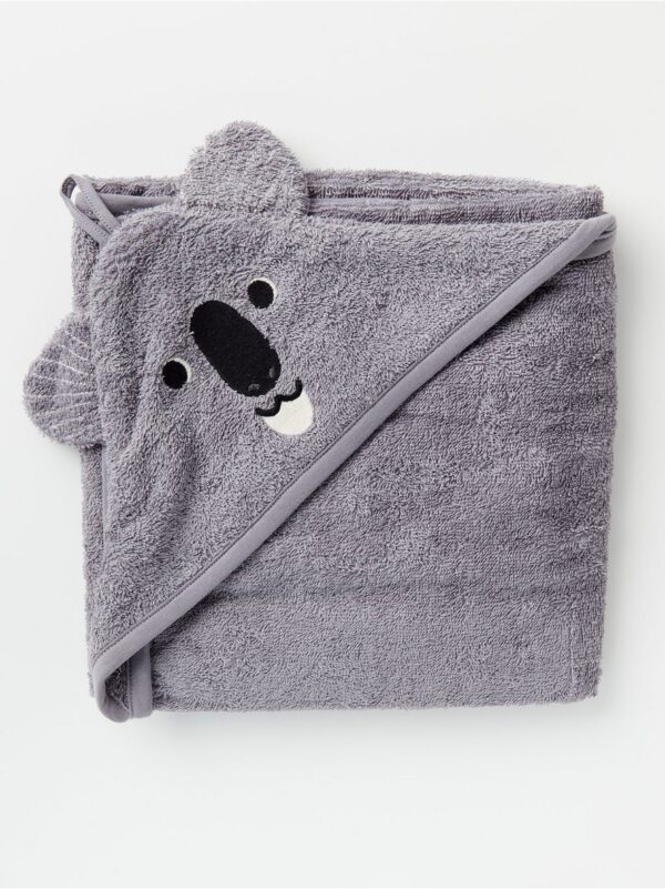 Terry bath towel with hood - 8408253-8631