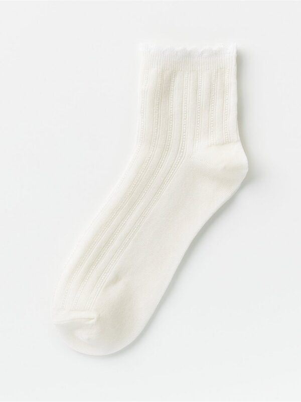 Shiny socks with frill trim - 8408884-300