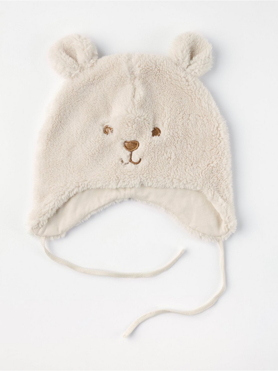 Kapa – Pile cap with ears and embroidery