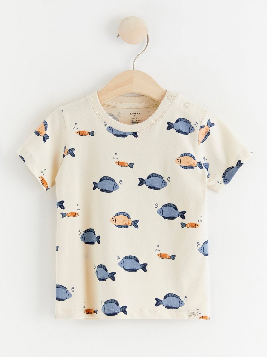 Short sleeve top with fish - 8414422-1230