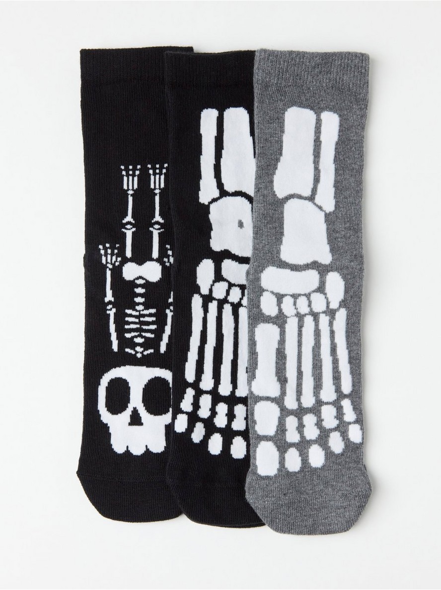 3-pack socks with and skeletons - 8414544-80
