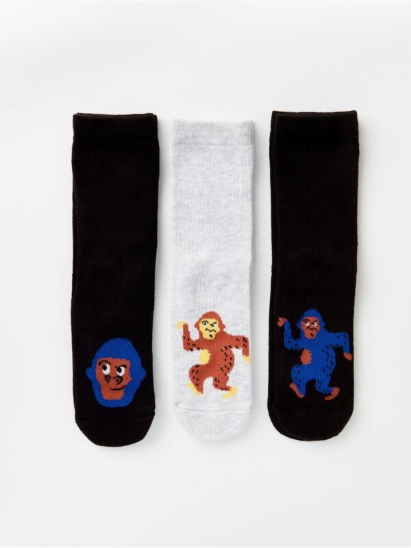 3-pack socks with monkeys - 8414547-80