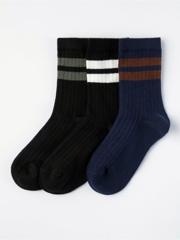3-pack ribbed socks with stripes - 8414600-80