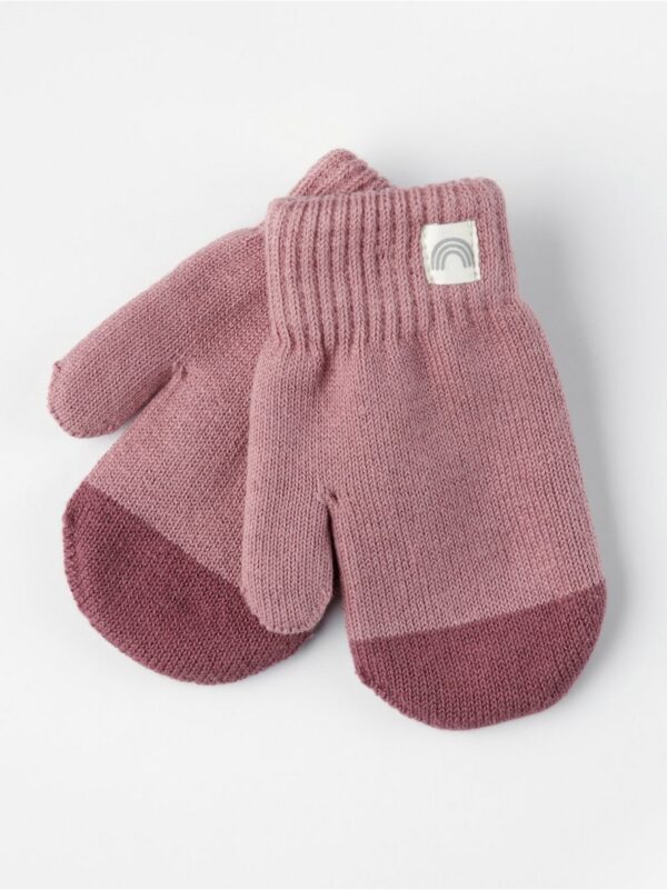 Double layer fine-knit mittens - 8415280-7660