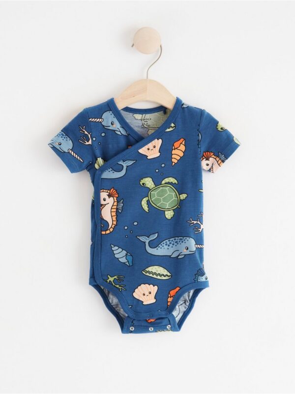 Wrap bodysuit with sea animals - 8417657-6732