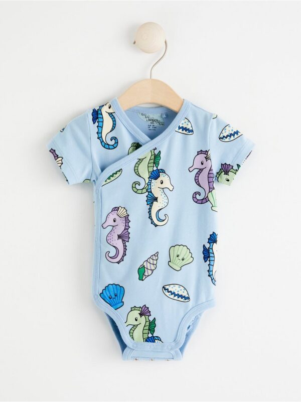 Wrap bodysuit with seahorses - 8417698-1118