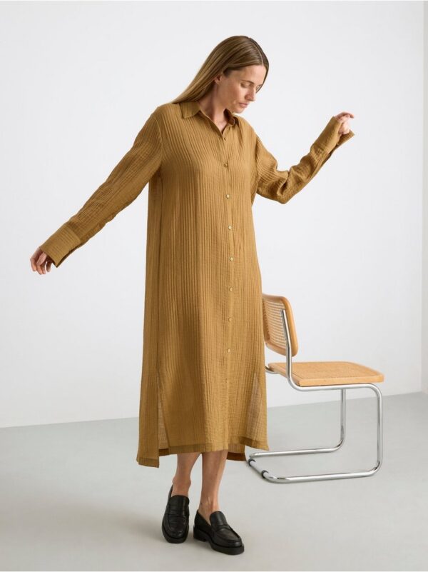 Textured shirt dress - 8417791-9545