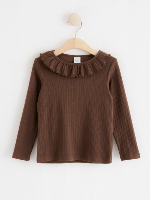 Long sleeve top with frill collar - 8419980-3084