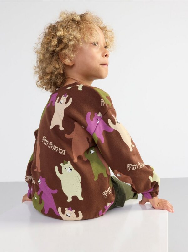 Sweatshirt with bears and brushed inside - 8422136-5300