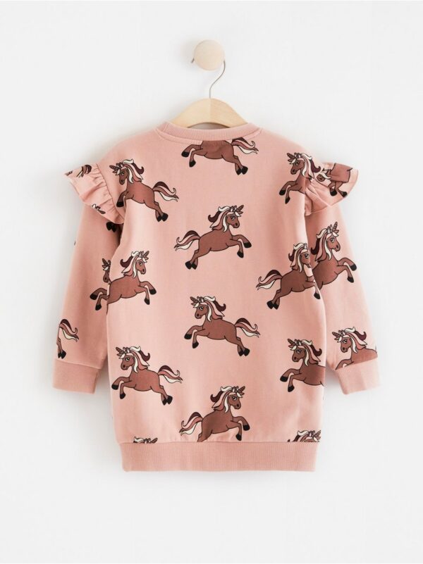 Sweatshirt with frill shoulders and unicorns - 8422211-8493
