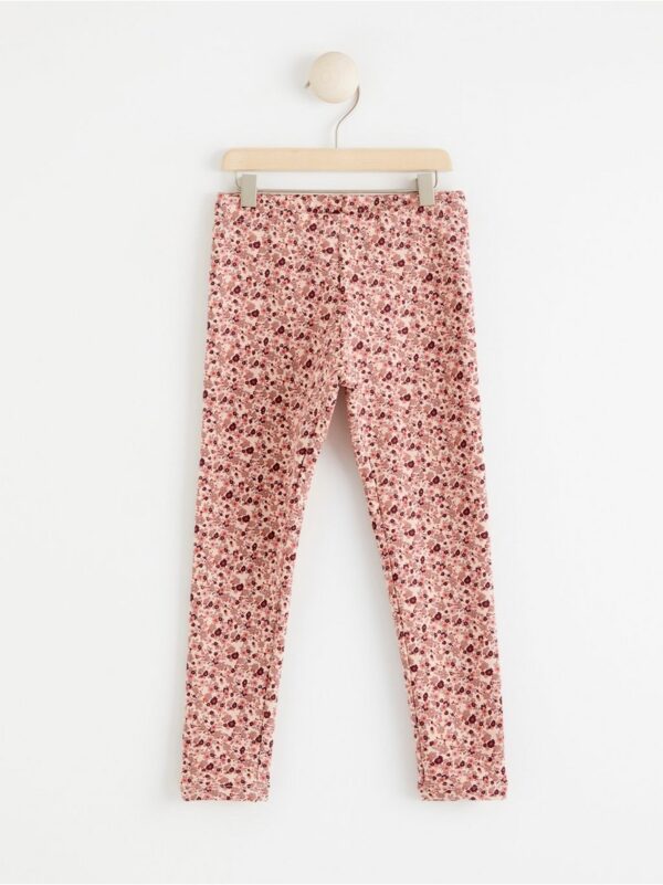 Leggings with brushed inside and flowers - 8422215-7420