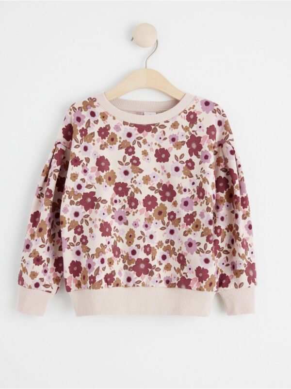 Sweatshirt with flowers and brushed inside - 8422219-8545