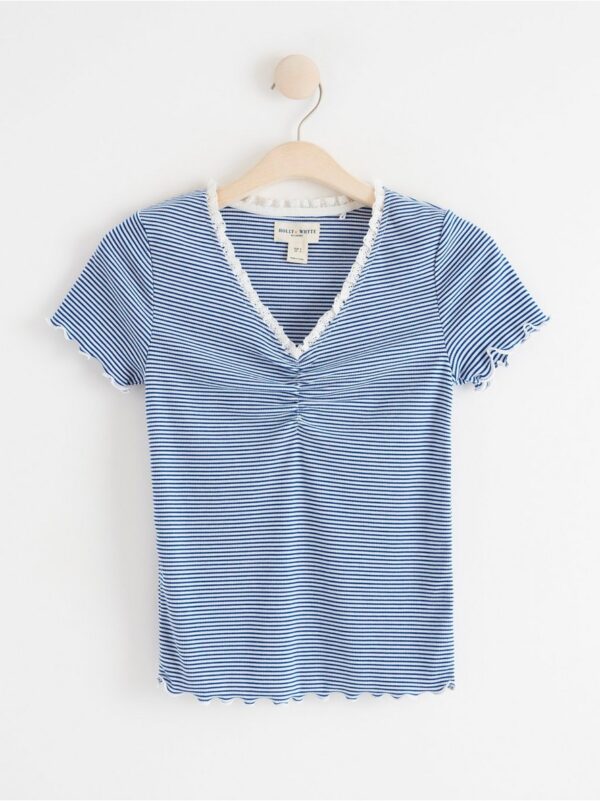 Ribbed short sleeve top - 8422280-8579