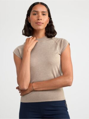 Fine-knit short sleeve top - 8423226-4653