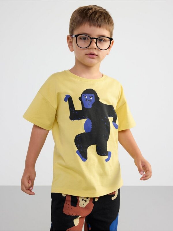 Short sleeve top with monkey print - 8423650-5415
