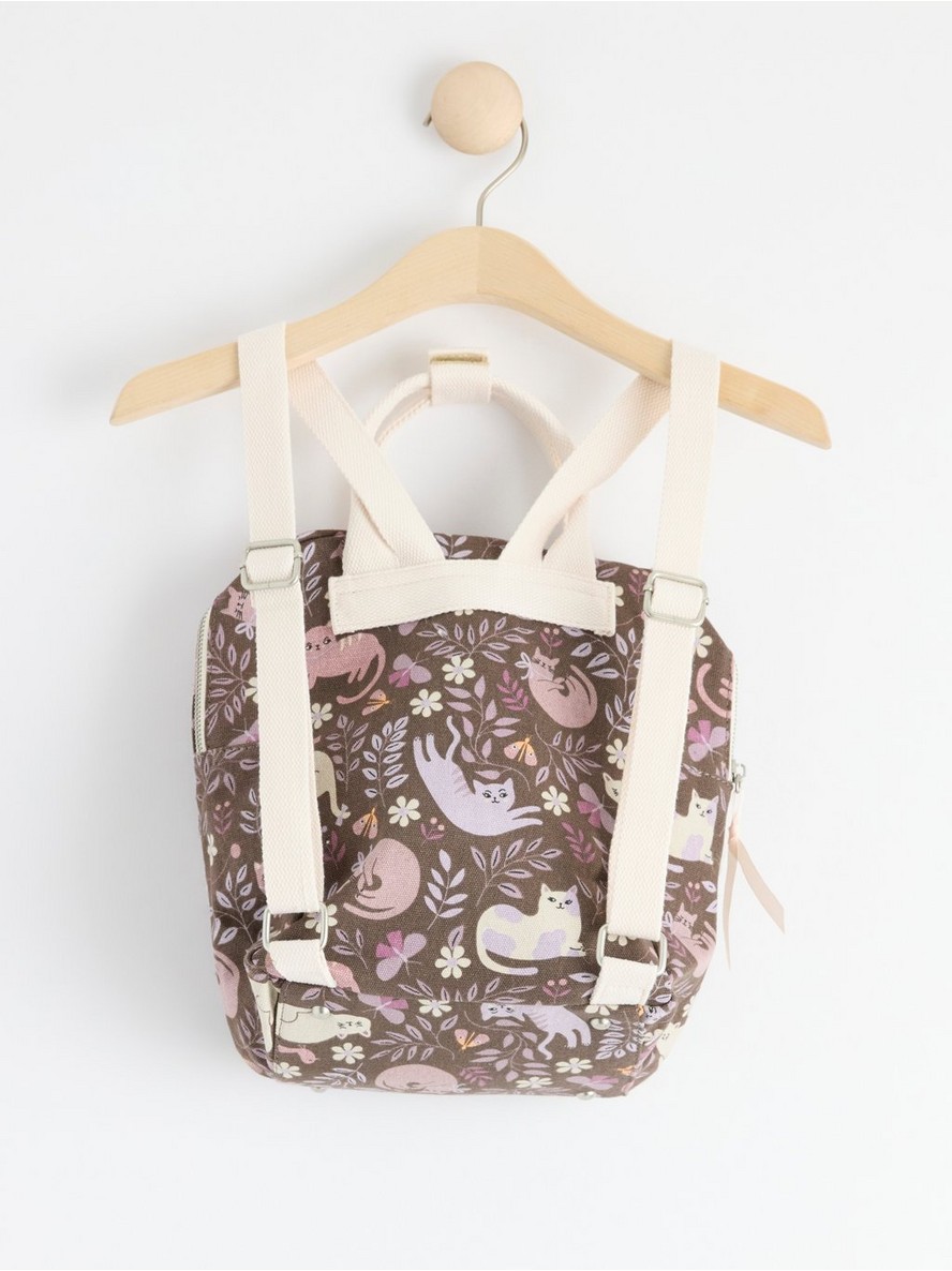 Canvas backpack with allover print - 8424661-9438