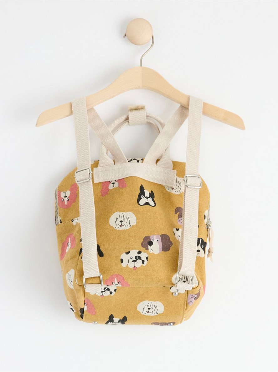 Canvas backpack with allover print - 8424661-9755