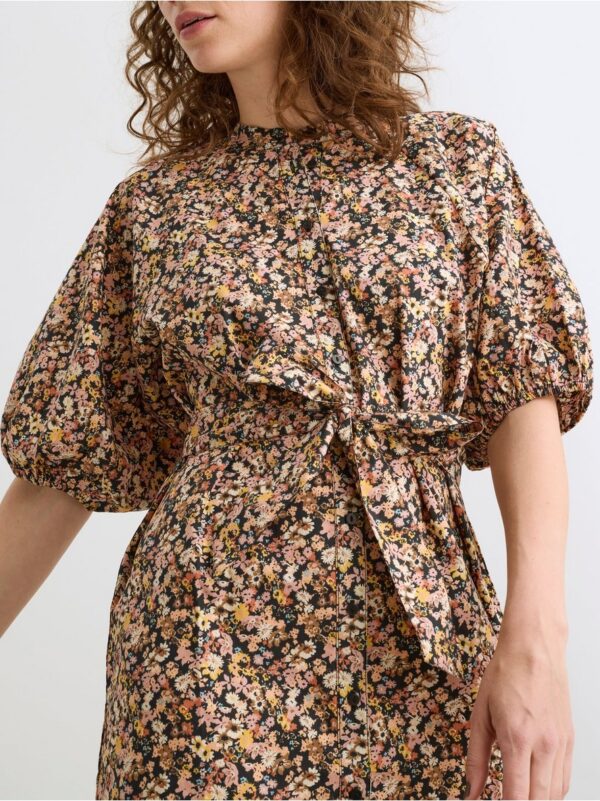 Floral dress with puff sleeves - 8426922-9478
