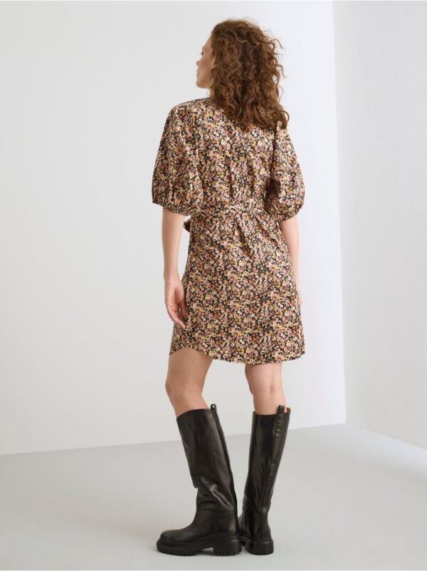 Floral dress with puff sleeves - 8426922-9478