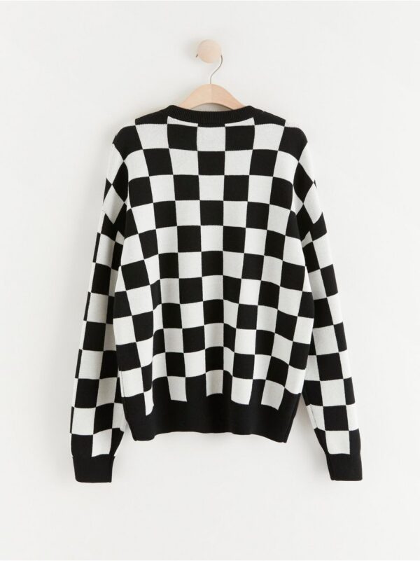 Knitted checked sweater - 8427481-80