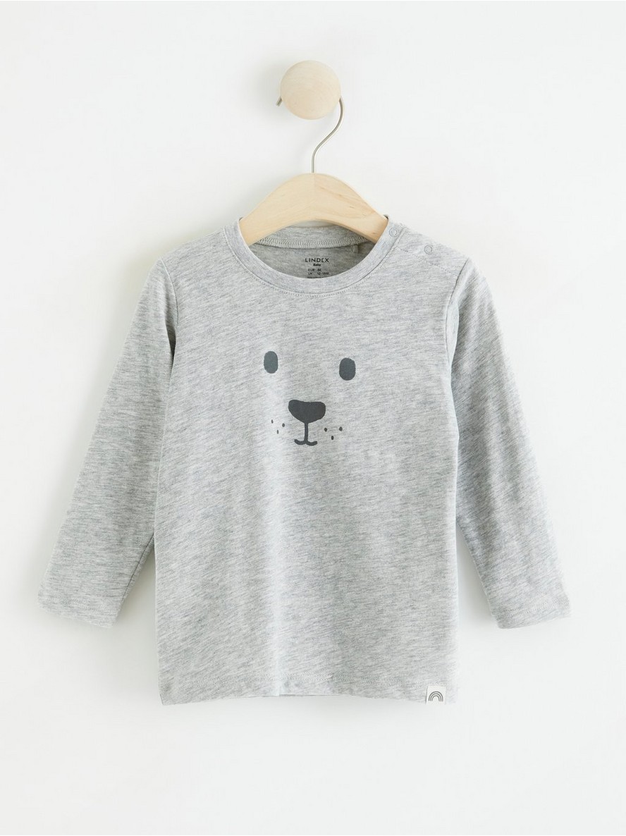 Long sleeve top with animal face - 8428223-7196