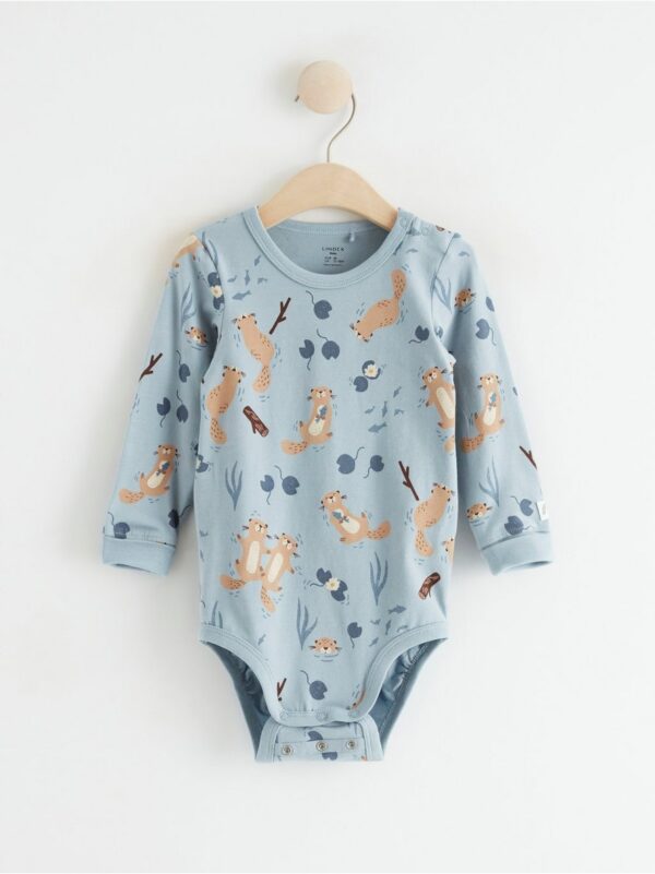 Long sleeve bodysuit with otters - 8428228-7954
