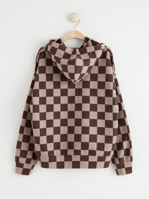 Checked hoodie with brushed inside - 8428769-215