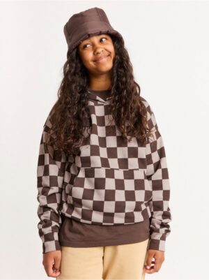 Checked hoodie with brushed inside - 8428769-215