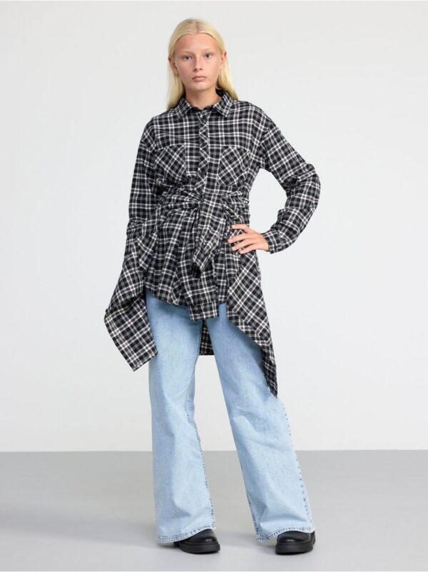 Checked long sleeve flannel shirt - 8429967-80