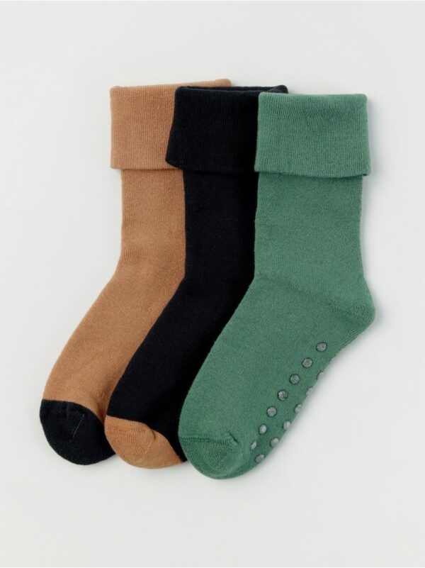 3-pack terry socks with antislip - 8431423-1253