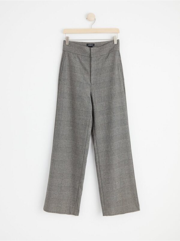 LYKKE Wide high waist checked trousers - 8433735-9608