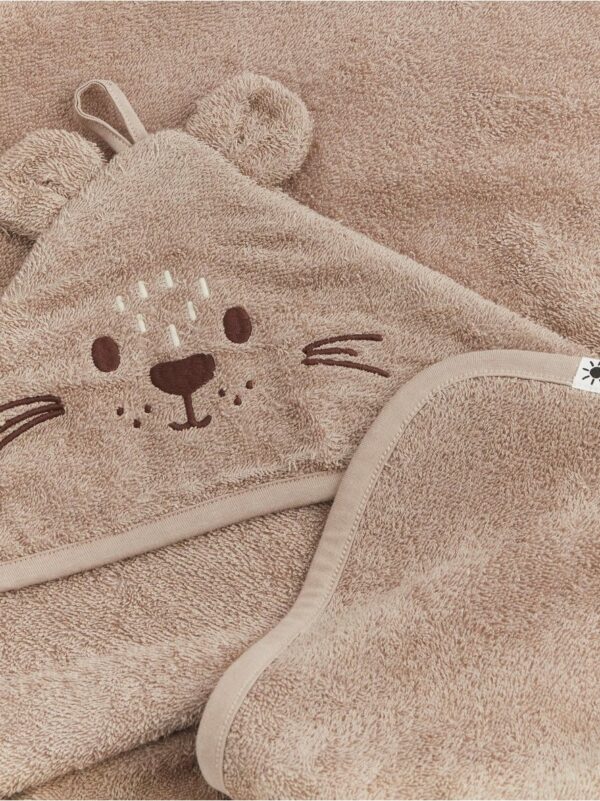 Terry bath towel with otter hood - 8435083-9770