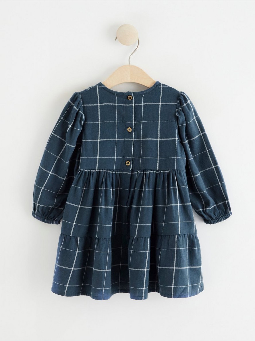 Long sleeve checked flannel dress - 8436196-2065