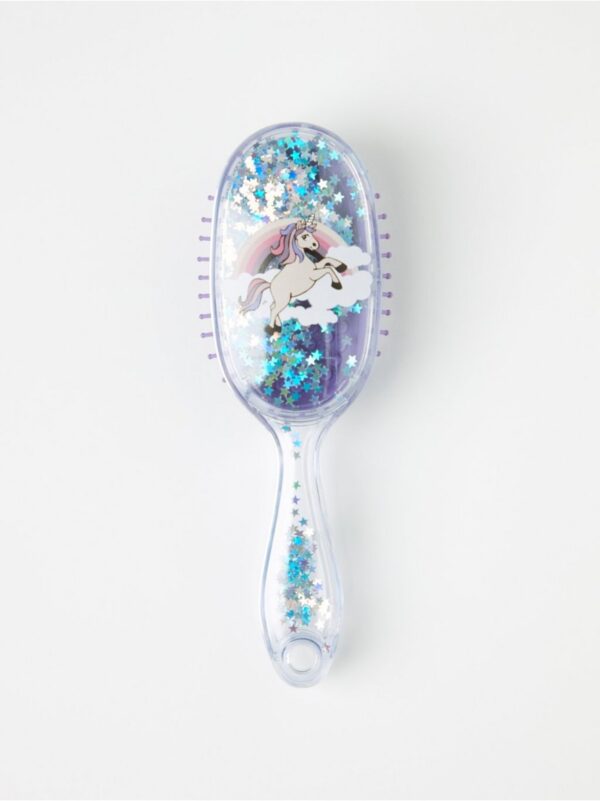 Hairbrush with unicorn and confetti - 8436452-5461