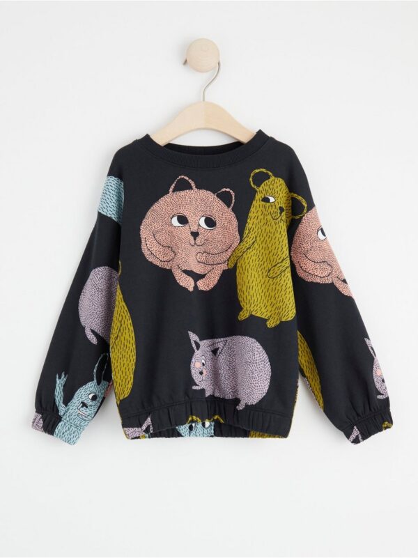 Sweatshirt with animals and brushed inside - 8441659-6959