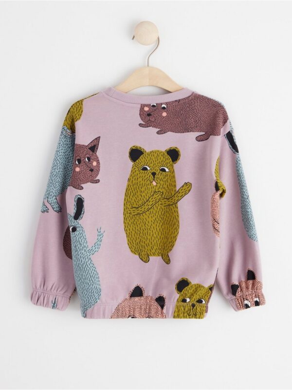 Sweatshirt with animals and brushed inside - 8441659-8121