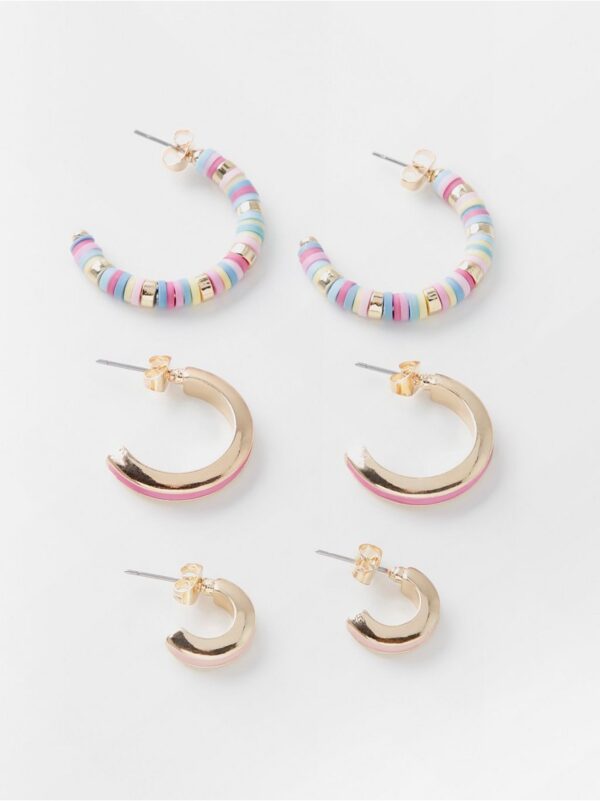 3-pack hoop earrings - 8443166-9866