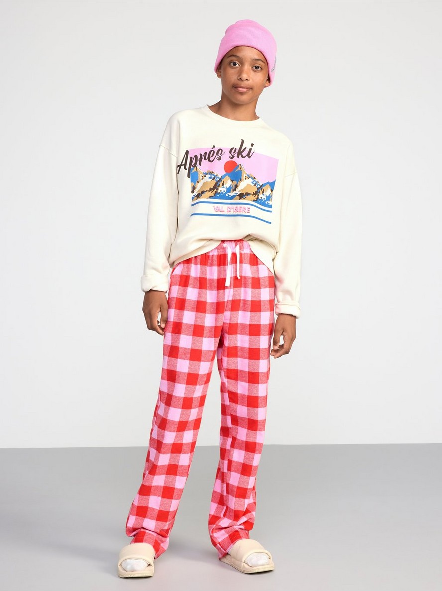 Checked flannel pyjama trousers - 8448131-6665