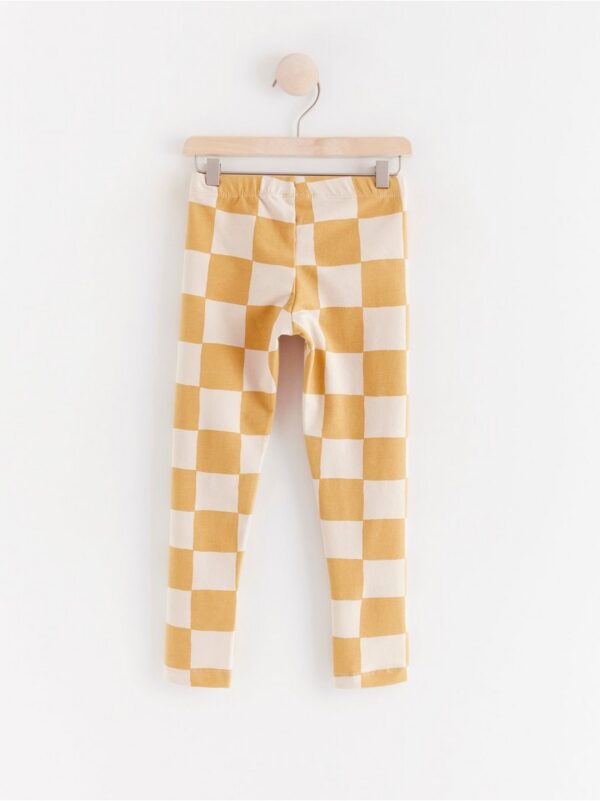 Checked leggings with brushed inside - 8448256-2623
