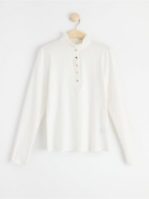 Long sleeve top with frill collar - 8453722-300