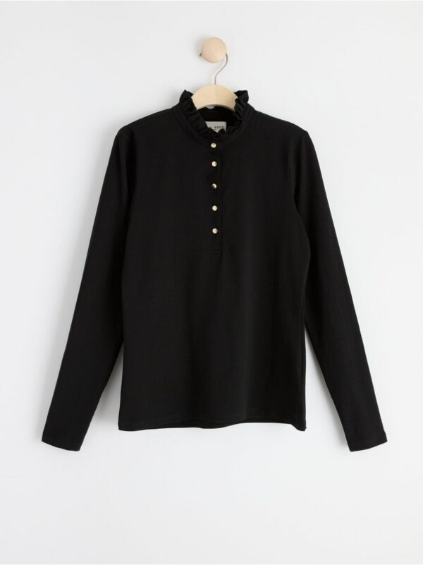 Long sleeve top with frill collar - 8453722-80