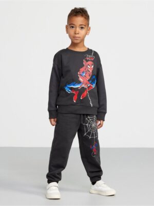 Sweatshirt with Spiderman print and brushed inside - 8453962-7161